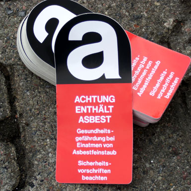 Warnaufkleber Asbest - klein, 100 Stück/Rolle